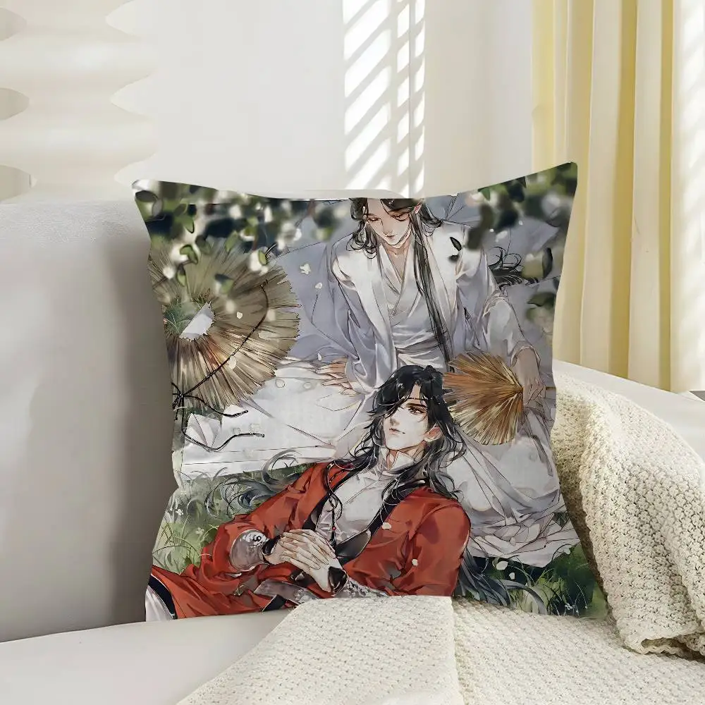 Anime Heaven Officials Blessing Cushion Cover Car Throw Pillow Case For Sofa Car Christmas Gift 40x40cm 45x45cm