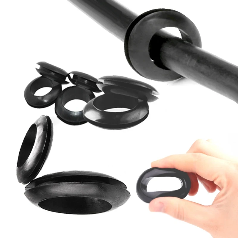 Coil Wire Cable Hole Protection Ring Shim Washer Hardware ID 25mm 30mm 35mm 40mm 50mm Black Rubber Seal Double Sided Protective