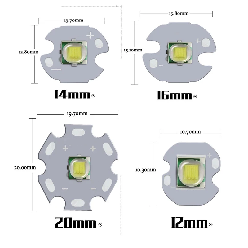 10W 5050 LED 10W White High Power LED Emitter with 12mm 14mm 16mm 20mm PCB for DIY 1 PCS