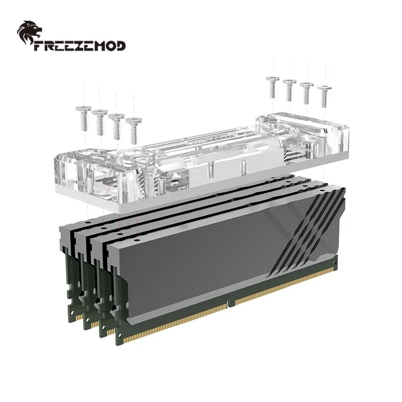 FREEZEMOD Memory Water Cooling Block Support 4 RAM Armor Kompatybilny z Pirate Ship Comb MOD Watercooler Support MEO-PM0A