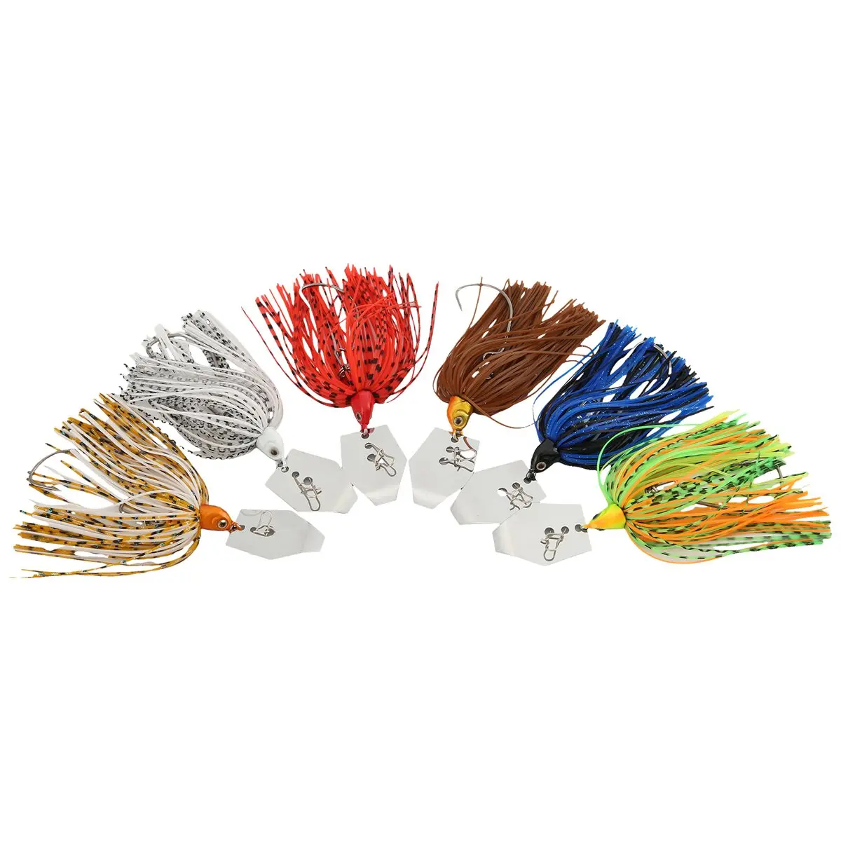 【STOCK】6 Pieces Fishing Lures,Baits Spinner Swim Flipping Bladed Jigs ,Chatter Fish Bait for Salmon Pike Trout Swing Trailers