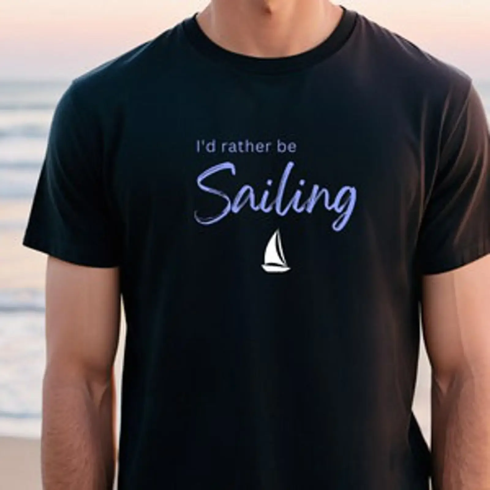 I'd Rather Be Sailing T shirt Sailboat vintage Washed streetwear Stylish Versatile graphic Breathable Comfortable Unisex homme