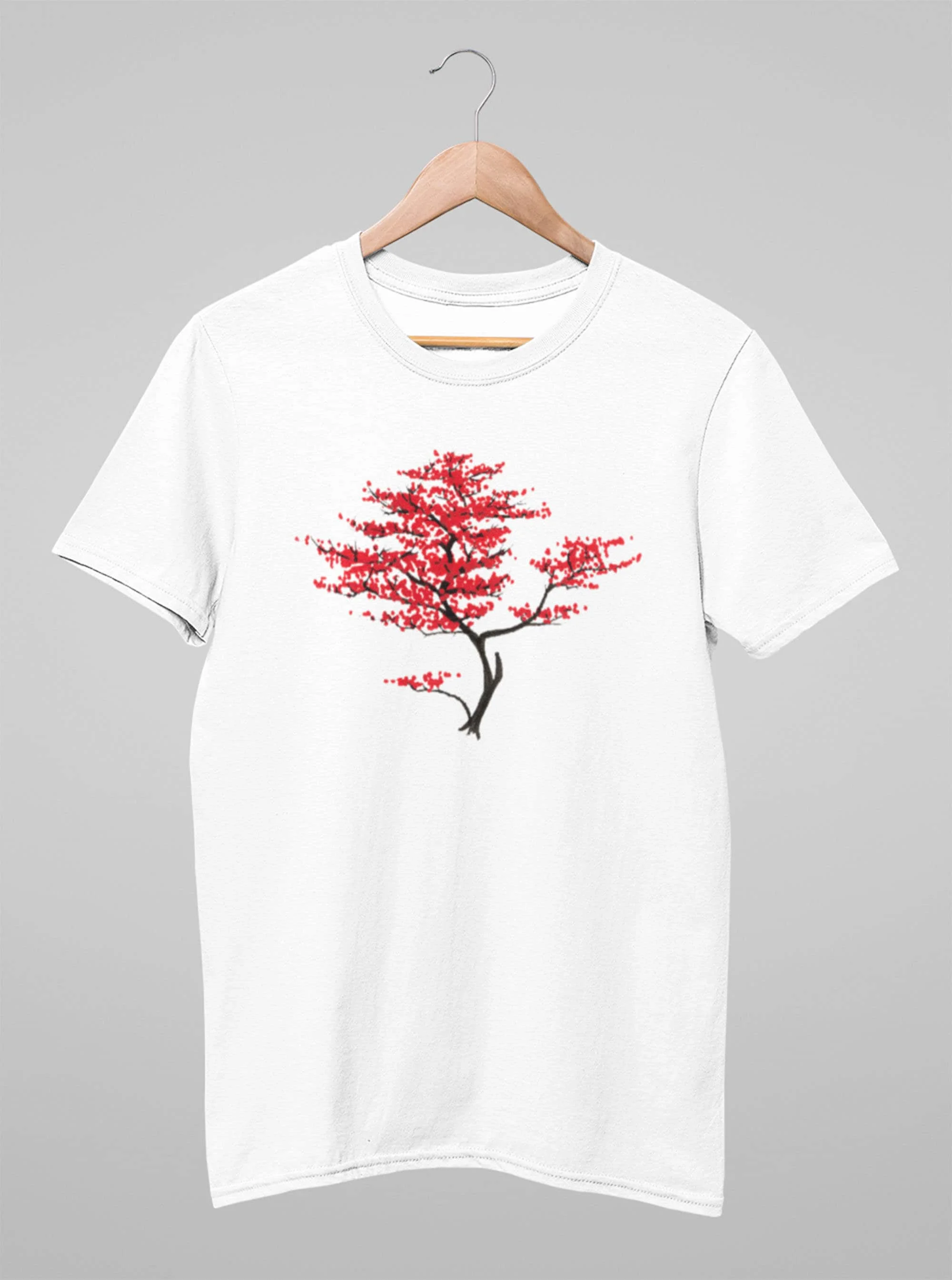 Japanese Tree T-shirt Aesthetic Clothing 100% Cotton