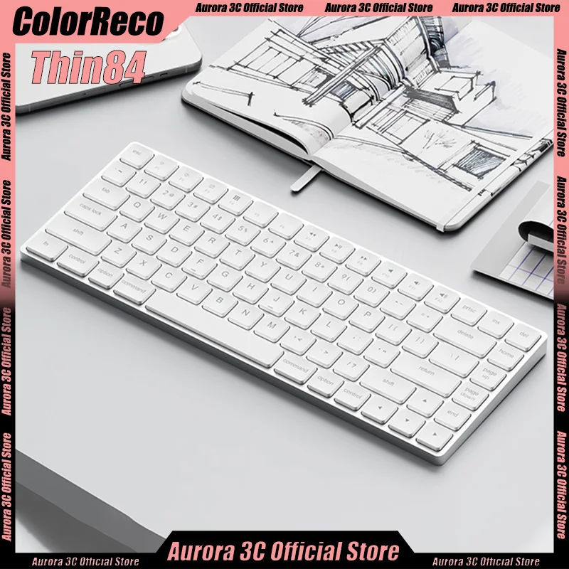 ColorReco Thin84 Mechanical Keyboard Low Profile Wireless Keyboard Aluminum Portable Custom Ultra-thin Office Gamer Keyboard MAC