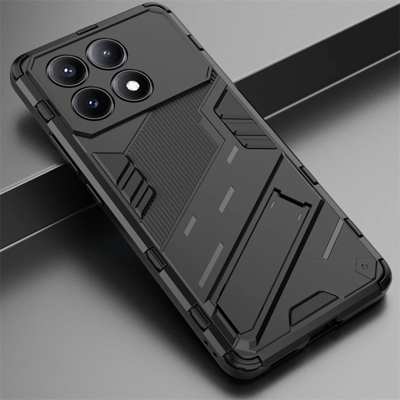 For Poco X6 Pro 5G Case Shockproof Armor Phone Case for Xiaomi PocoX6pro Poco X6Pro Little X 6 Pro Magnetic Car Stand Back Cover