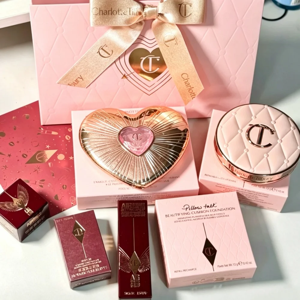 Charlotte Tilbury New Lip Balm Plumping Lip Gloss Smooth Glossy CT Facial Setting Powder Delicate Texture Blush Bronze Cosmetics