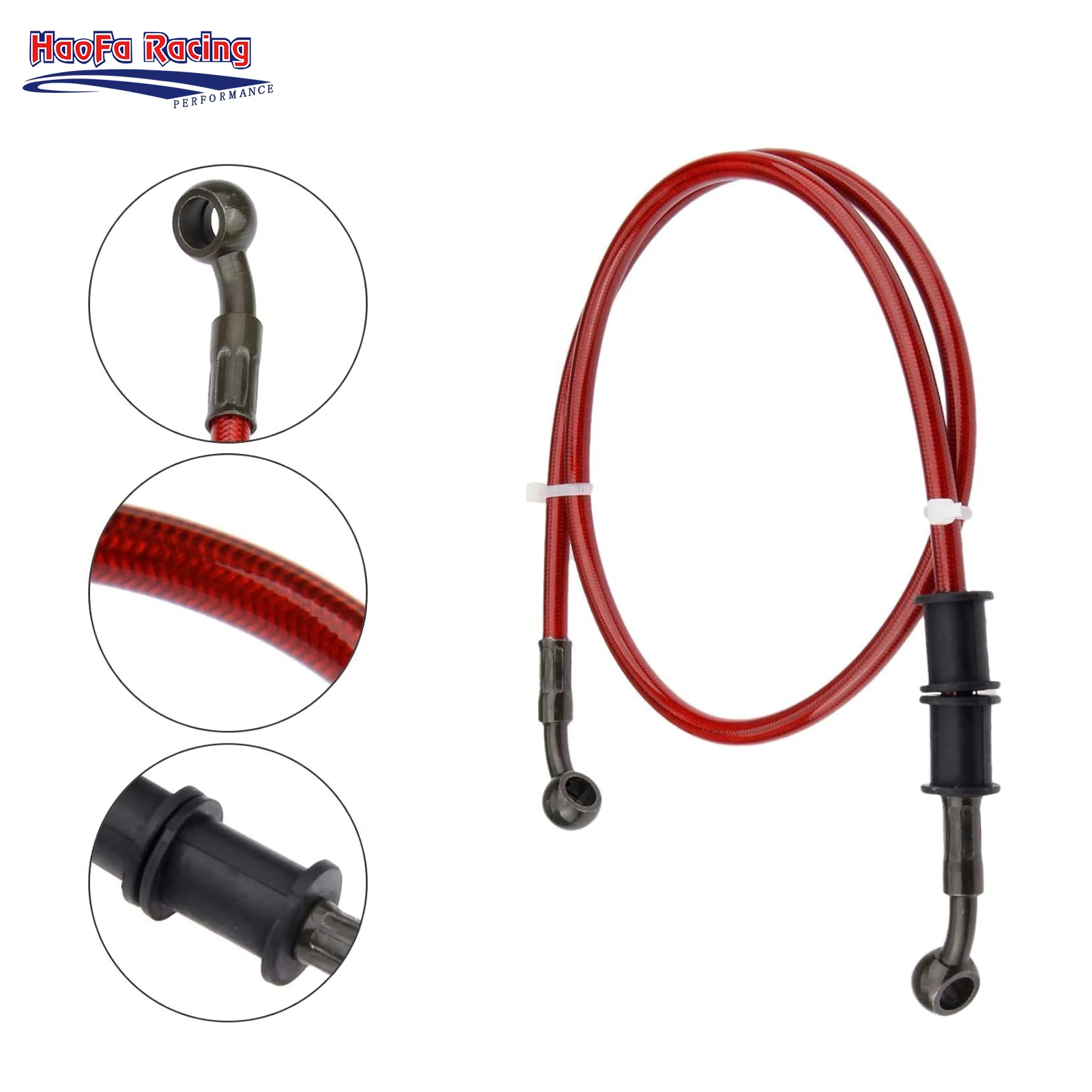 60cm 90cm 120cm Motorcycle Oil Hose Kit AN3 Hydraulic Brake Line Braid Steel Gas Clutch Pipe ATV Pit Dirt Bike Enduro Motocross view 3