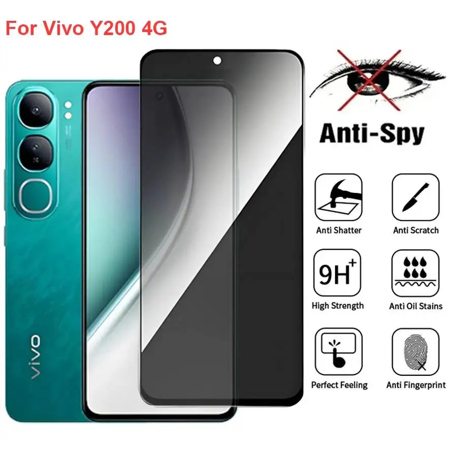 

Vivo Y200 Anti Spy Privacy Tempered Glass Protector Compatible For Vivoy200 4G Full Cover Screen Phone Film