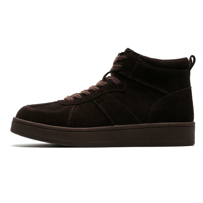 

ML new abrasive leather high top shoes men's leather board shoes thick soled big head shoes Japanese casual work shoes