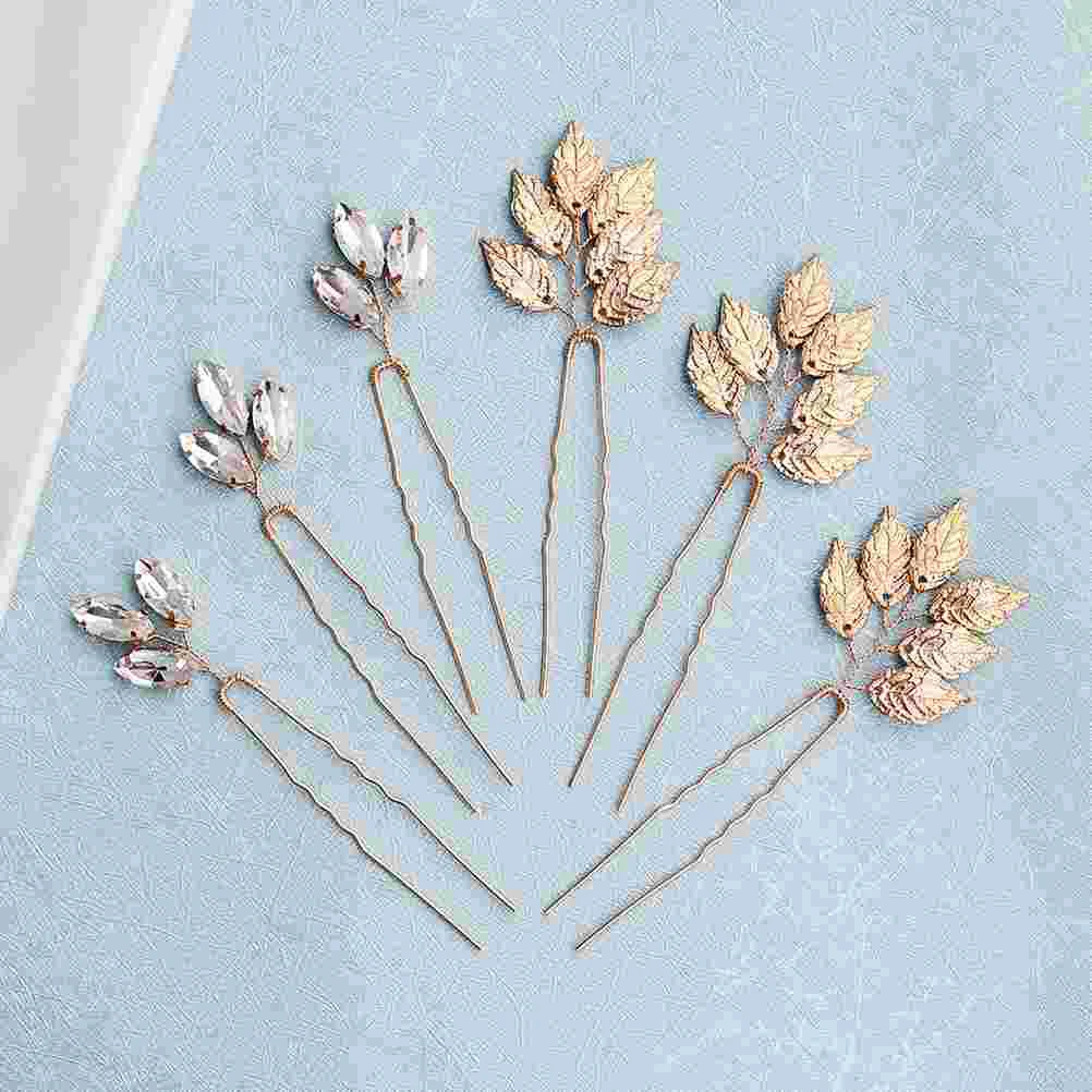 6 Pcs Rhinestone Hairpin Crystal Bride Headdress Barrettes Rhinestones Bridal Wedding Clips for