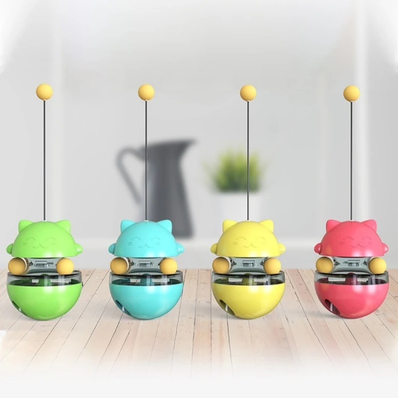 Leaking Food Balls Teasing Cat Sticks Tumbler Cat Turntable Toys Self-Hi Artifact Design Of Adjustable Leakage Hole Pet Products