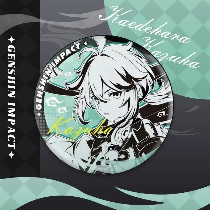 Anime Genshin Impact Venti  Zhongli Hu Tao Cosplay  Tinplate Badge Delicacy Brooch High Appearance Level Ambitus