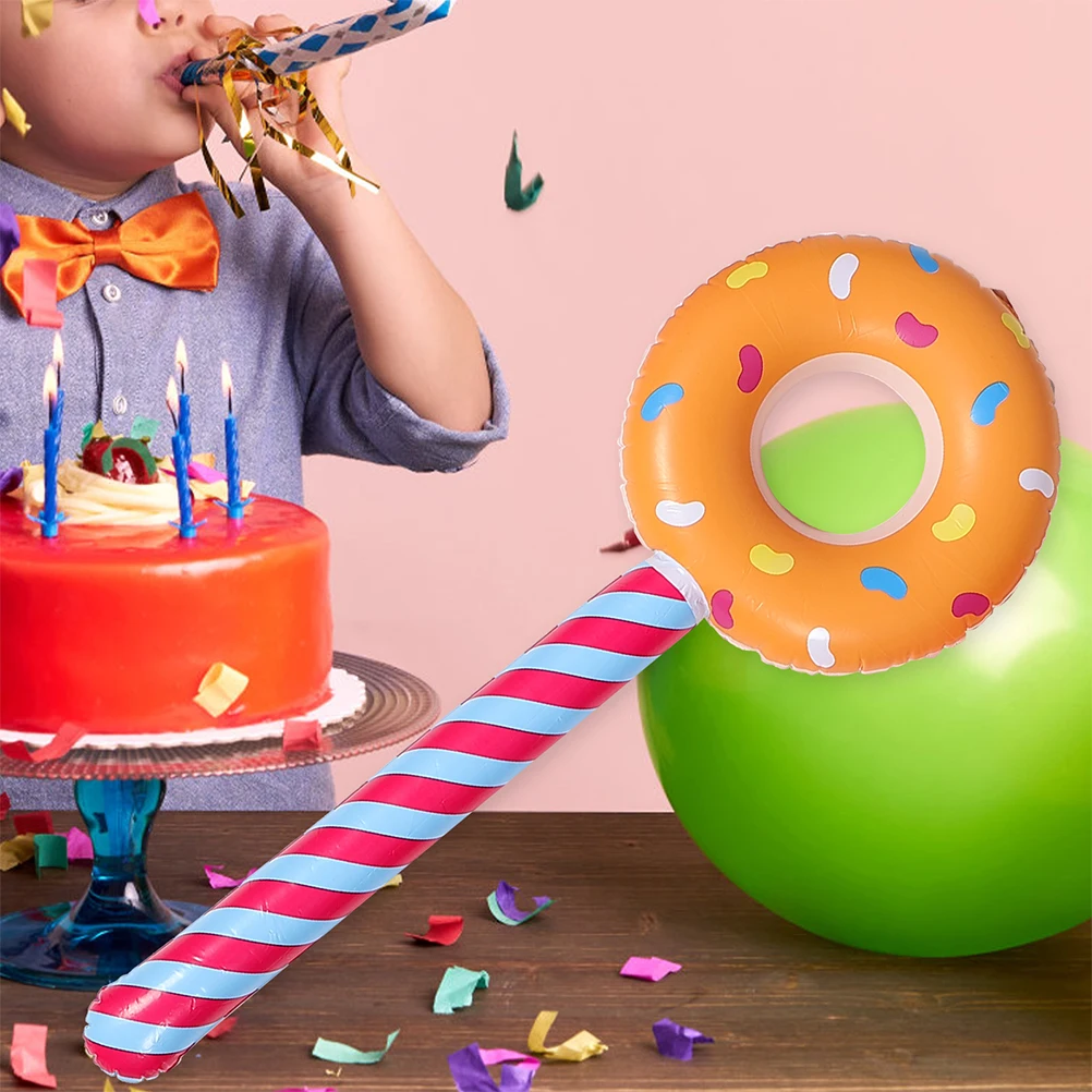 

8 PCS Inflatable Rod Decoration Candy Donut Balloons Themed Party Decorations Candyland Toy Child