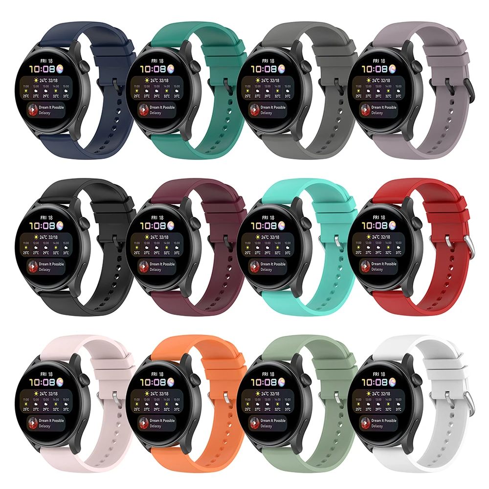 20mm 22mm Silicone Strap for Huawei Watch GT3 GT2 42mm 46mm Smart Watch Band for Huawei Watch 4/3 Pro