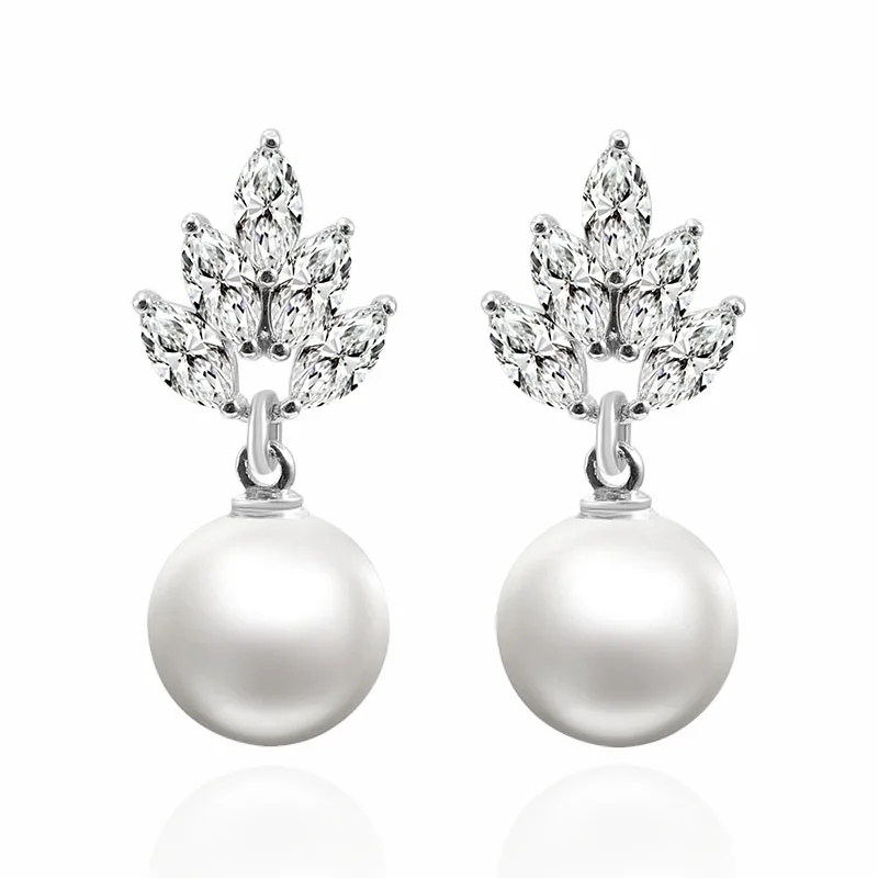 

Серьги с ослепительным пресноводным жемчугом в стиле прованс с маркизой и муассанитом для женщин, кластерные серьги, ювелирные изделия из стерлингового серебра, подарок