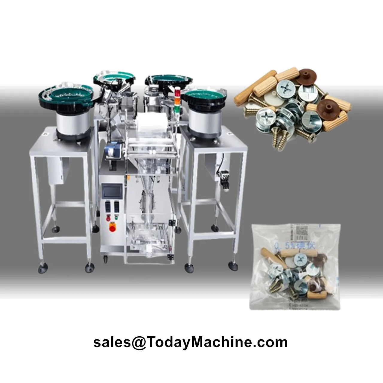 Automatic Bolt Nuts Nails Fasteners Screw Bag Counting Packing Machine with Vibrating Plate