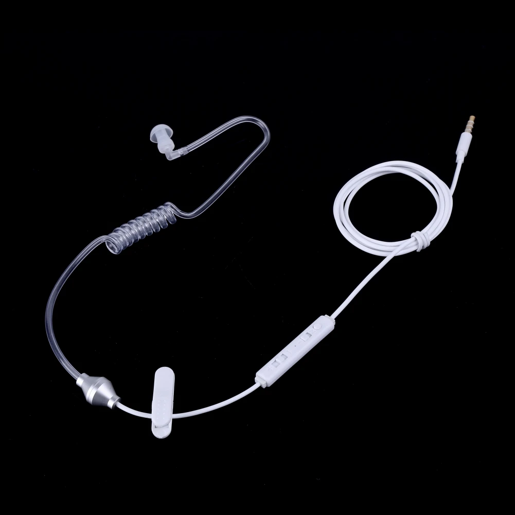 Anti-Radiation Wired Headphones Handsfree Single Stereo Air Tube Earphone In Mic Volume Control 3.5mm In Ear Earbud Noise-Cancel