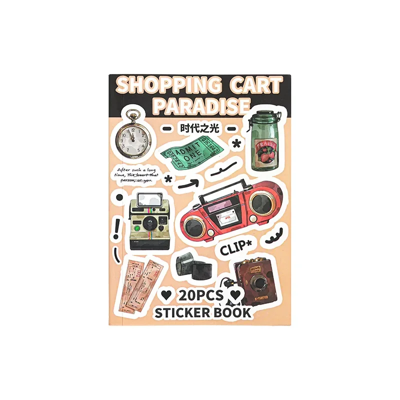 Journamm 20 Pages Ins Style Stickers Book DIY Scrapbooking Supplies Collage Junk Journal Cute Materials Decor Sticker Stationery