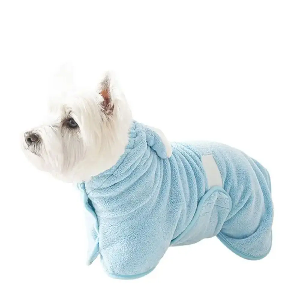 Super Absorbent Dog Bathrobe Cute Quick-drying Pet Bath Towels Soft Hairless Hooded Pet Wash Towels for Small Medium Large Dogs