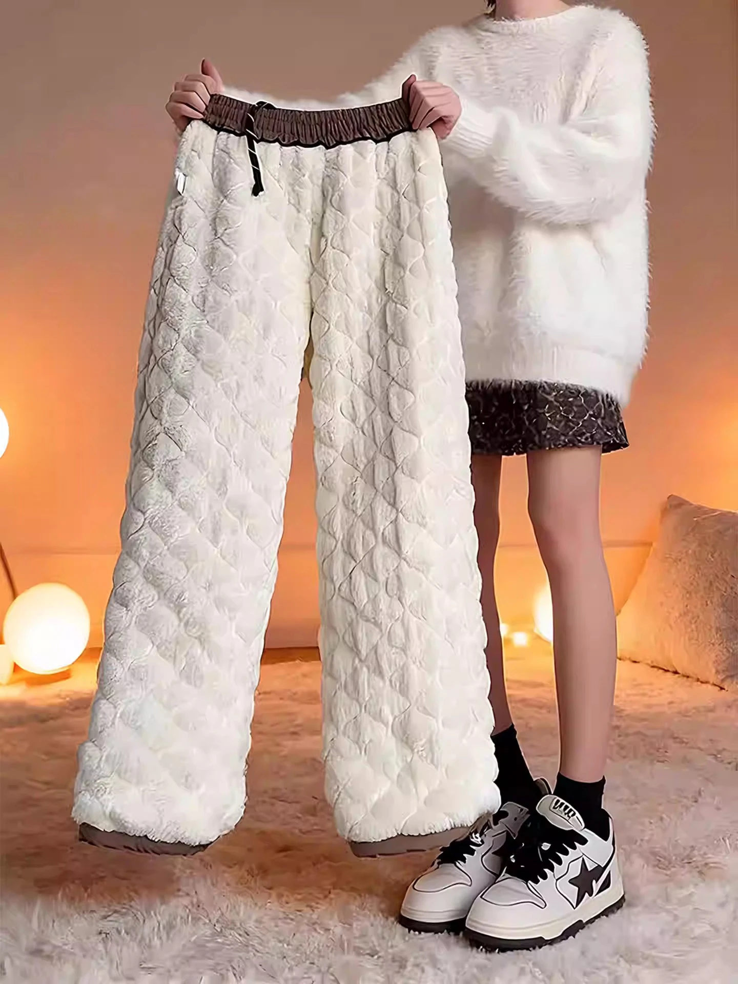 

Thiened Fce Winter Trousers Men's Outdoor Skiing Waterproof Windproof Warmest Pants Special Heavy Cotton Trousers for Co...