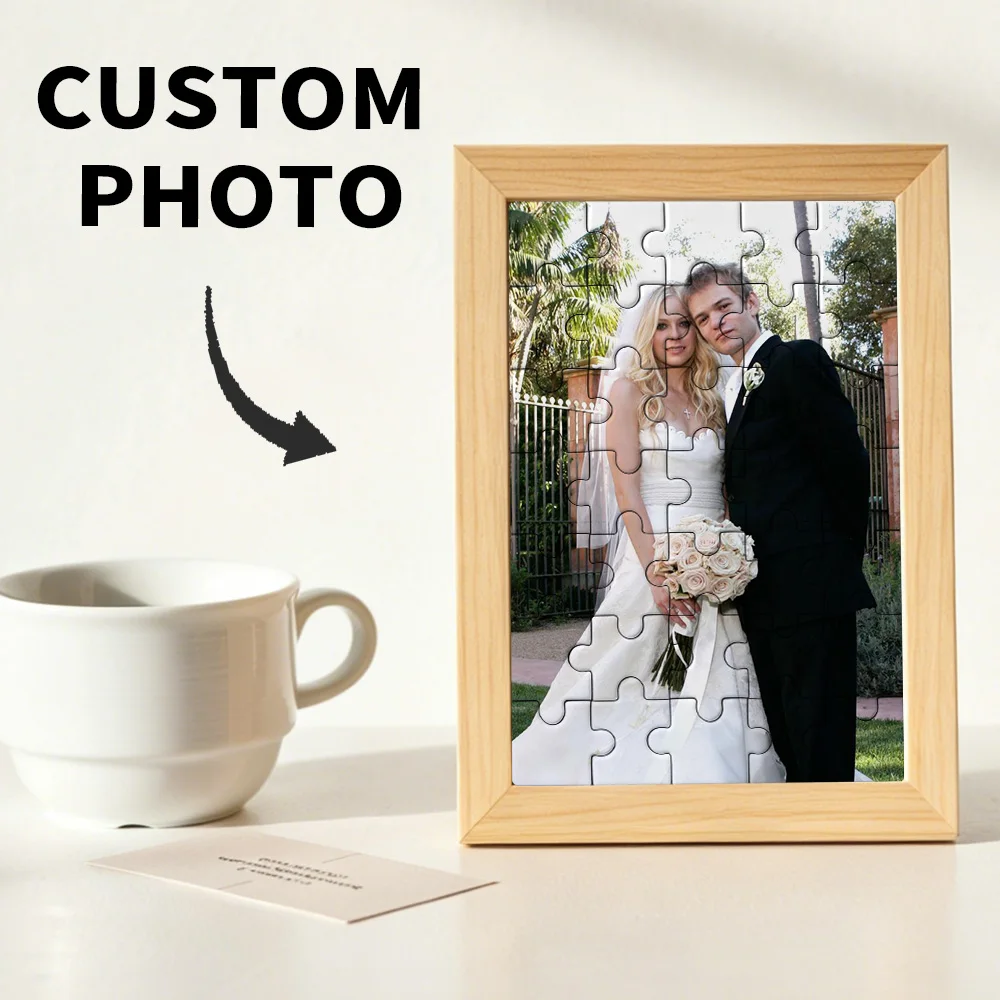【Maßanfertigung】Gerahmte Holzpuzzles, personalisierte Abschluss-Fotopuzzles als Geschenke, personalisiert, Holzrahmen in verschiedenen Farben und Größen, Geschenke