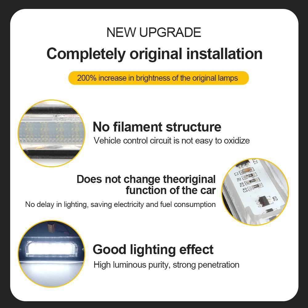 2 قطعة الأبيض Canbus LED رقم لوحة ترخيص ضوء مصباح لسيارات BMW 5 سلسلة E34 1988-1996 لسيارات BMW 7 سلسلة E32 1986-1994 اكسسوارات السيارات #2