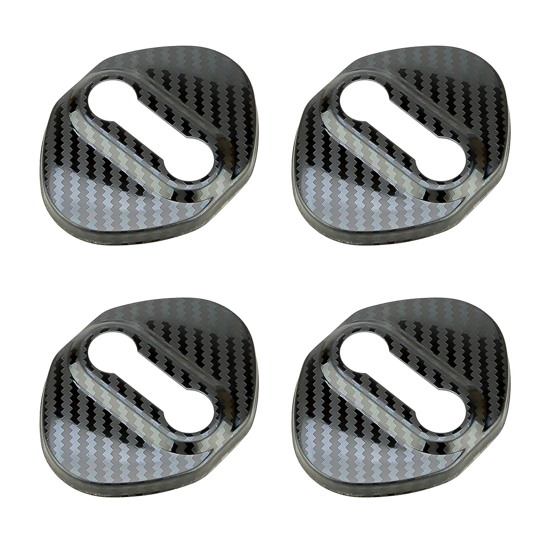 4Pcs Door Lock Protective Buckle Cover Trim Fit for Honda CR-V 2007-2021 2022 2023 Black Carbon Fiber Style 304 Stainless Steel