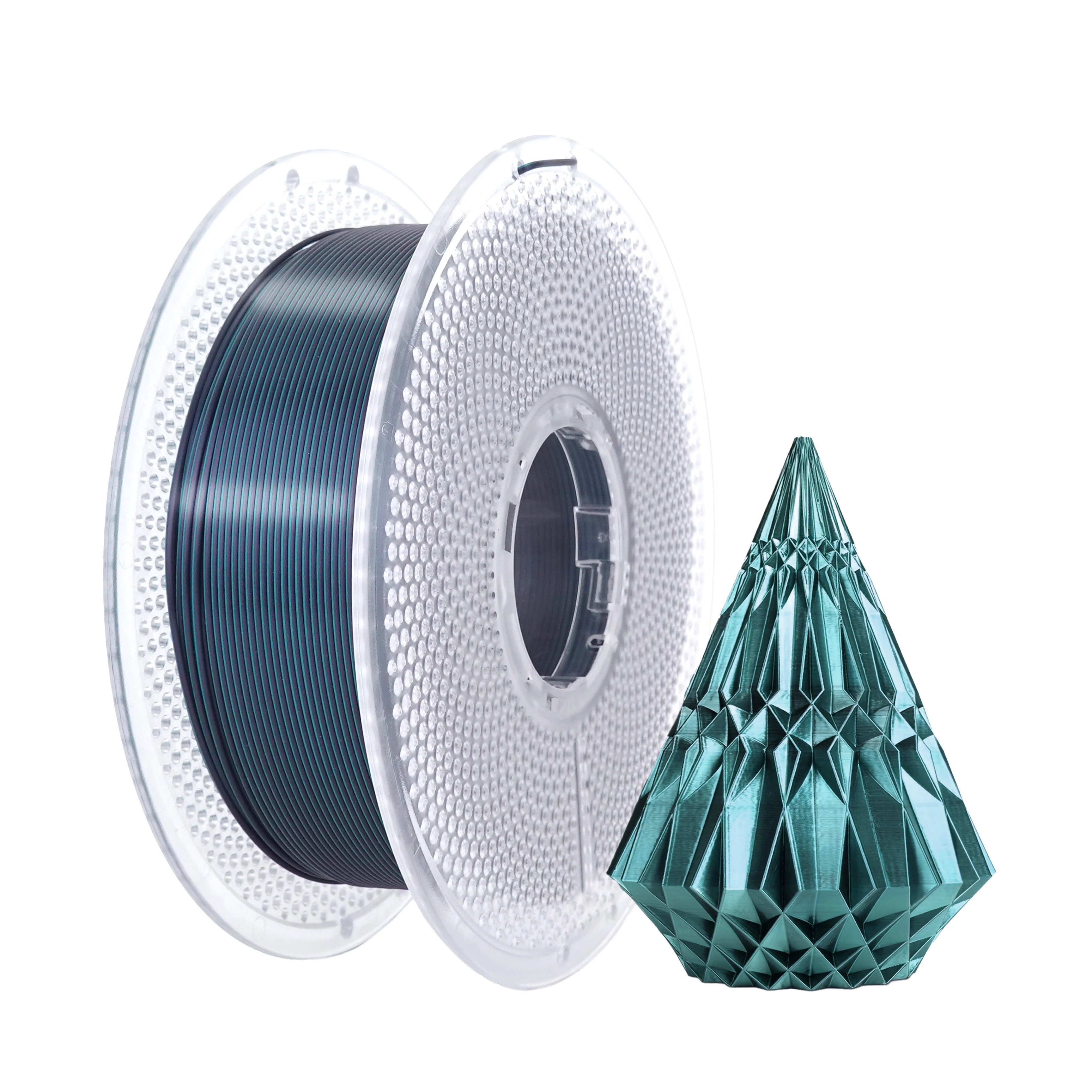 

PLA+3D printer filament, dual color silk black green 1.75mm, high-precision+/-0.03mm Bambu lab 3D printer's,1kg black green