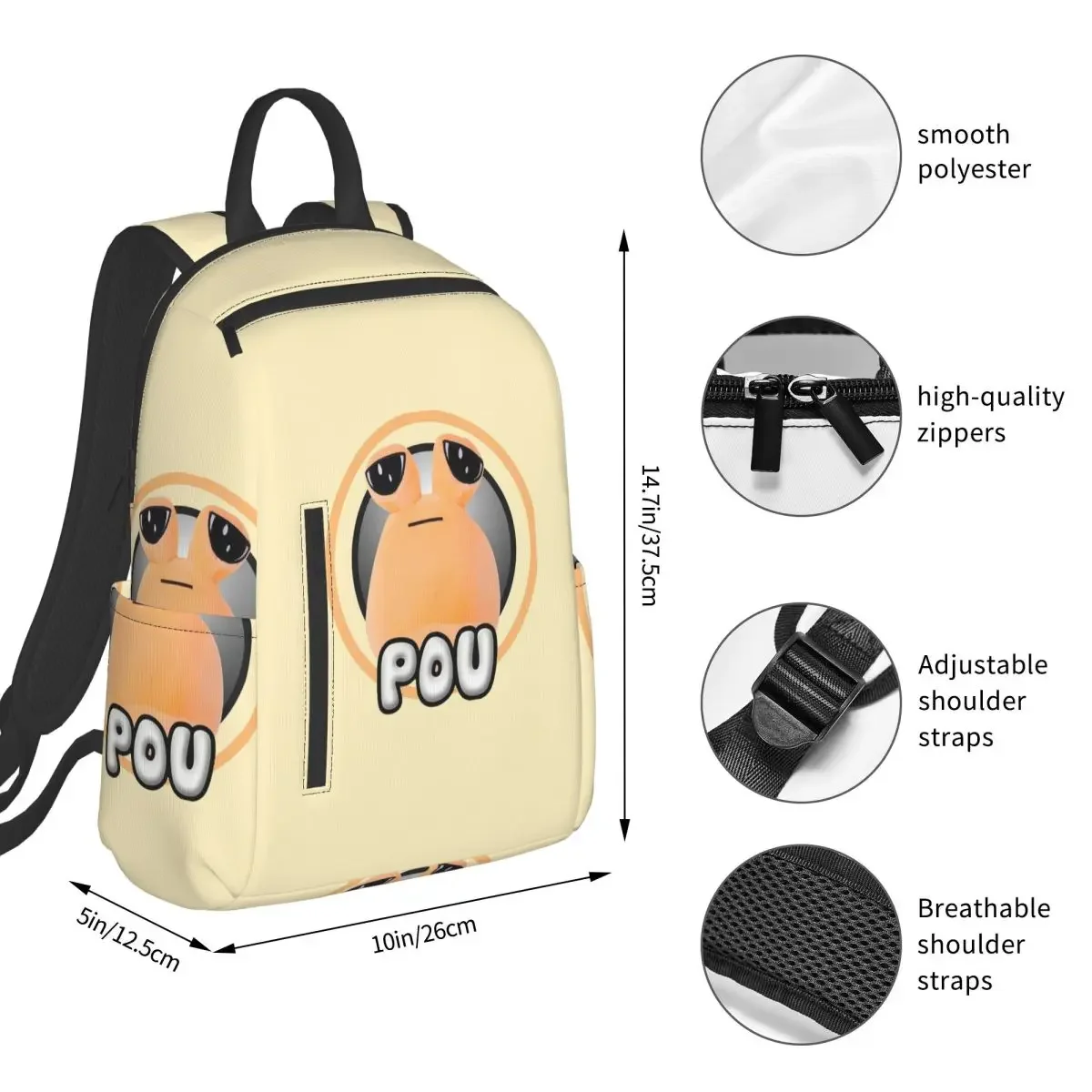 My Pet Alien Pou Cute Cartoon Backpack Student BookBag Children School Bag Computer Shoulder Bags Men Women