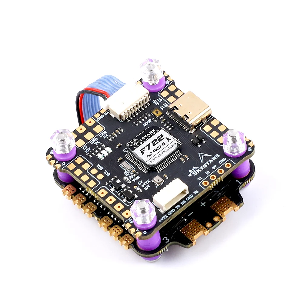 SKYSTARS F7HD Pro4 MPU6000 Flight controller and KO45A/60A AM-32 32bit 128K 4IN1 ESC fly tower stack