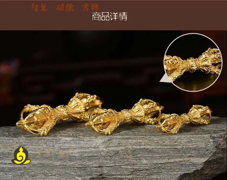 TOP Pocket mascot Buddhism Tibetan efficacious Mascot gilding copper Secret weapon bless Safety Vajra Jin Gangchu Amulet Pendant