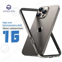 Light Aluminum Metal Frame For iPhone 12 13 14 Plus 15 16 Pro Max Bumper Case Ultra Thin Alloy Hybrid Silicone Back Acccessories