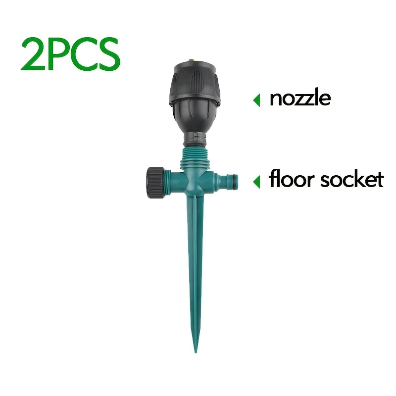 2pcs Garden Sprinkler 360 Rotation Irrigation Watering System Agriculture Ground Automatic Tube Adjustable Plug Atomization