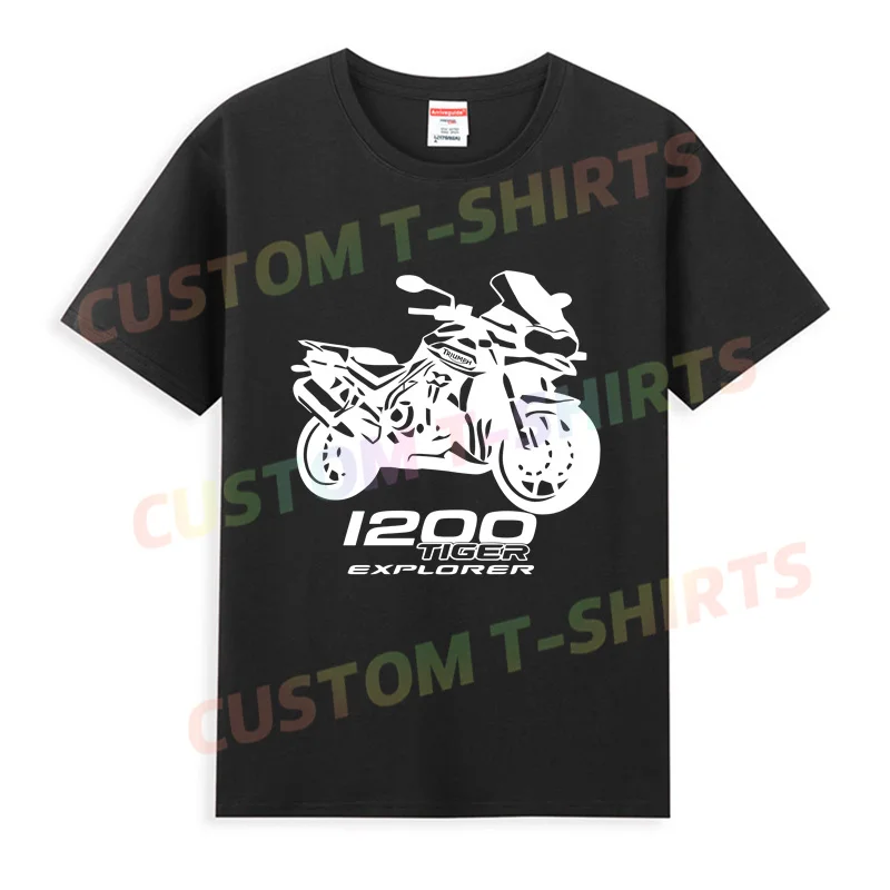 2024 vendita calda estate 100% cotone nero trifhs 1200 Tiger Explorer Outline T Shirt uomo maniche corte Hip Hop Streetwear T-Shirt