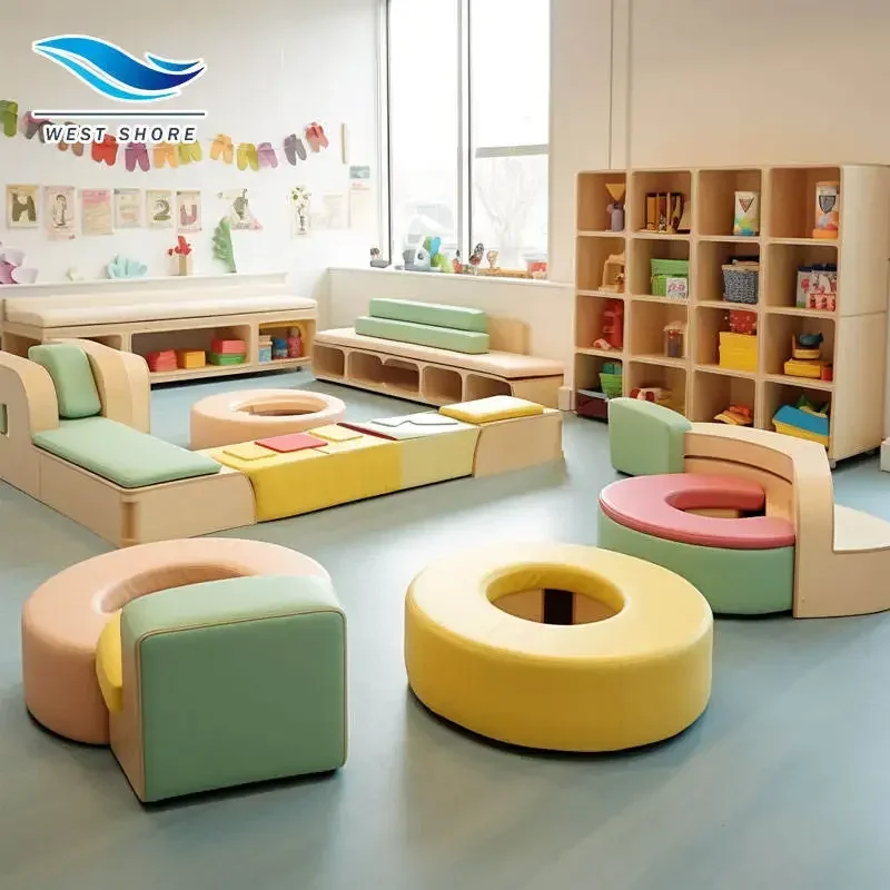 Kindergarten Soft Play Nursery Furniture Set Factory Supplies Kid Preschool Wooden Furniture Childcare Center