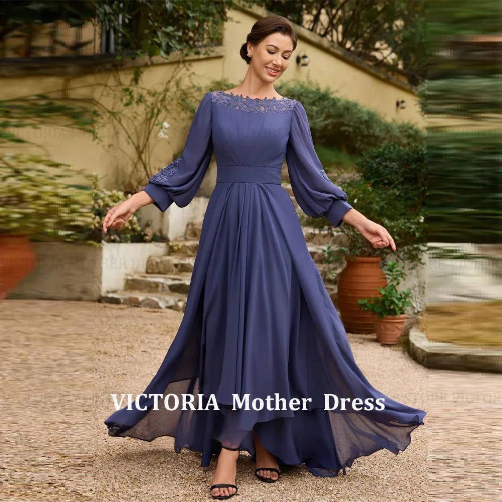 

VICTORIA Customized Appliques Elegant Mother of the Bride Dress 2026 Pleat Chiffon A-Line Formal Party Dress Wedding Guest Gowns