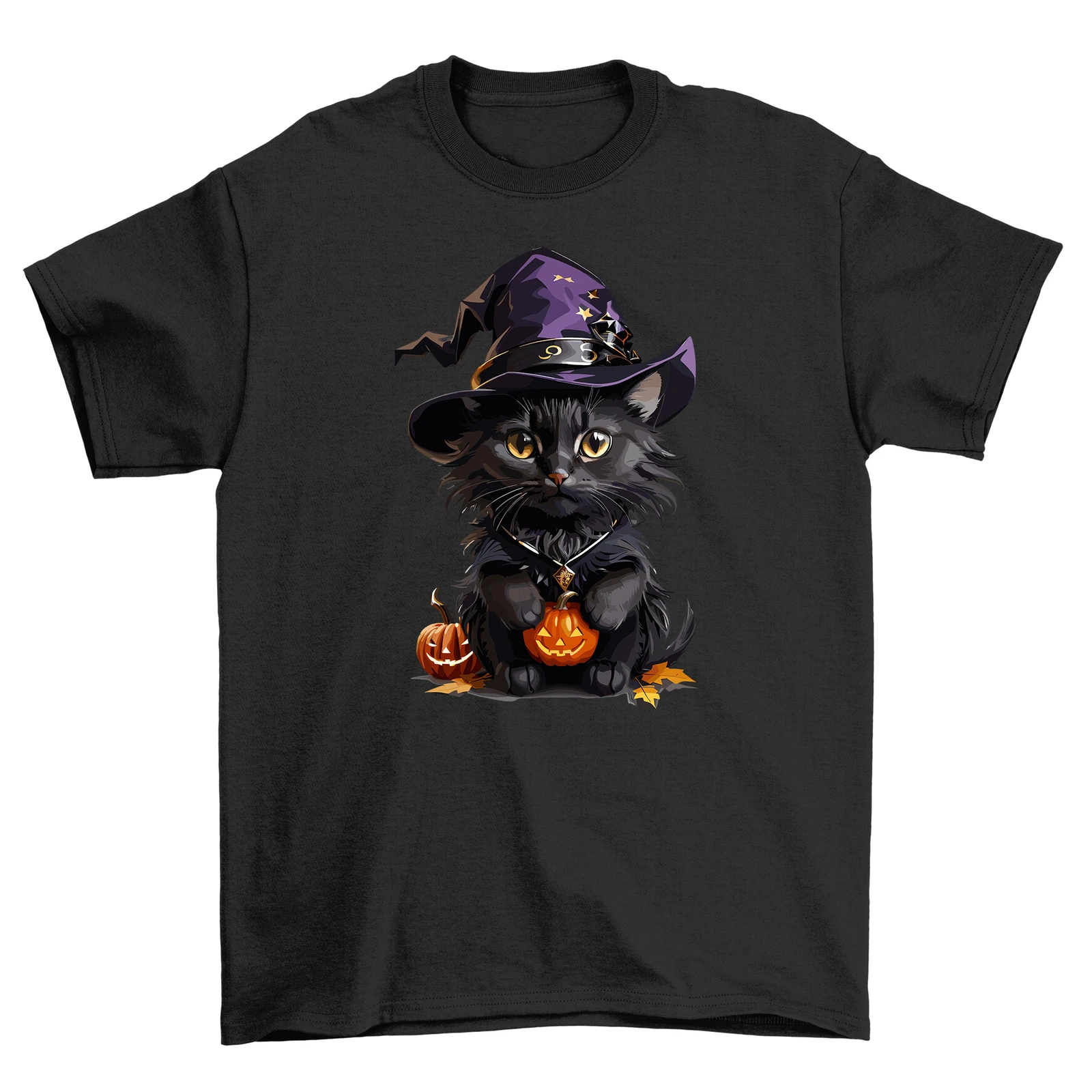 Halloween_239 Funny T-shirt - Purrfectly Bewitching Black Cat Design! Unisex,