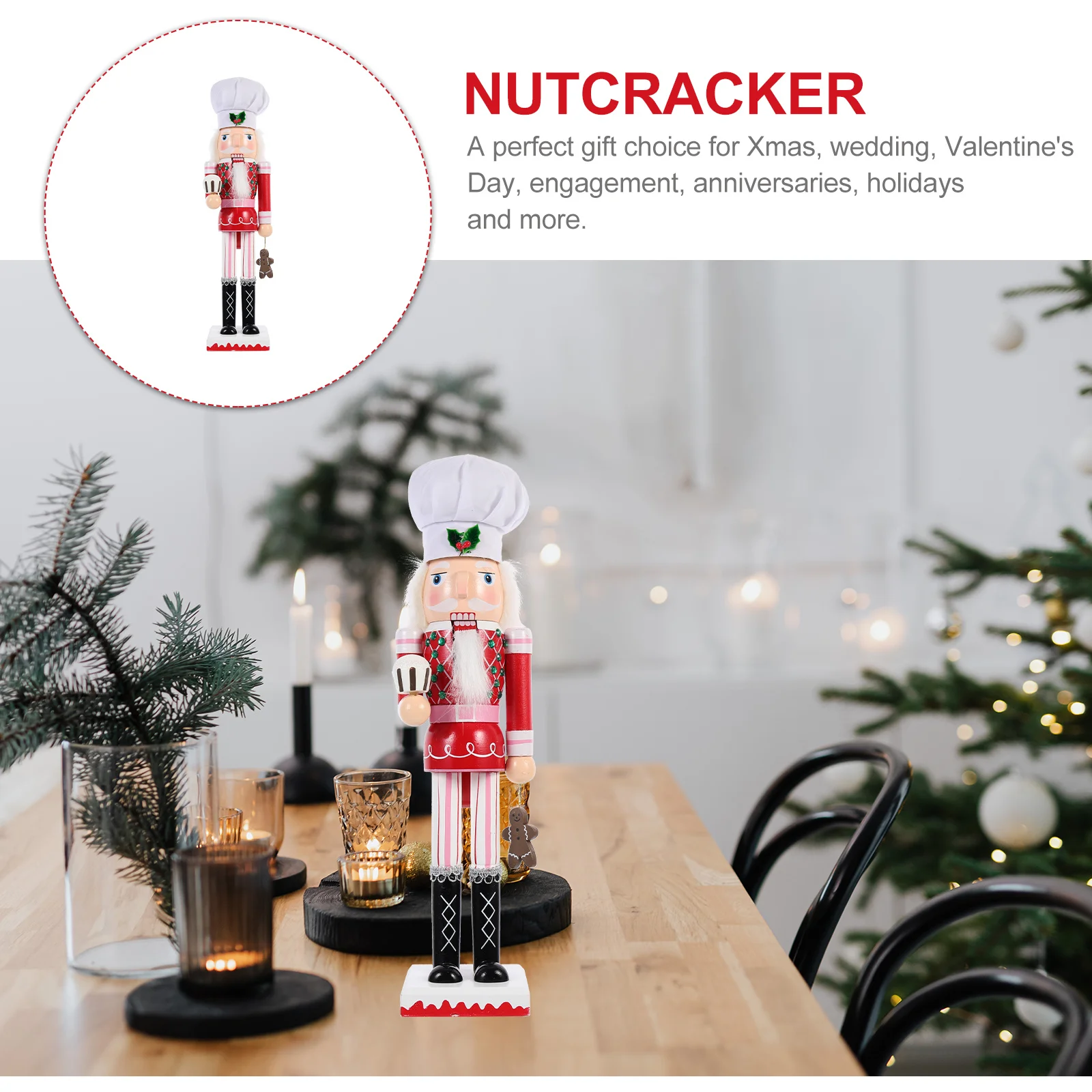 

Christmas Nutcracker Wooden Soldier Hand Painted Xmas Decoration Christmas Table Ornament Holiday Festive Gift