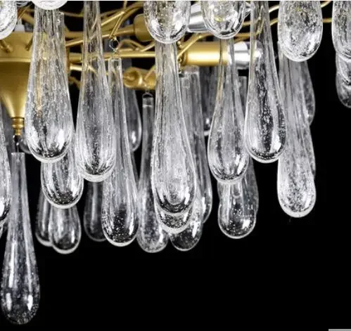 KOU Postmodern minimalist light luxury crystal chandelier creative French art tree eucalyptus living room American bedroom lamp