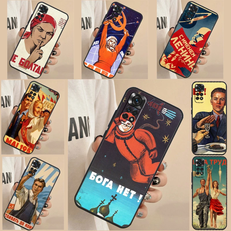 Vintage Stalin USSR CCCP Cover For Xiaomi Redmi Note 12 11 Pro 8 9 10 Pro 12S 10S 11S 9S Redmi 12 9C 10C 12C Case