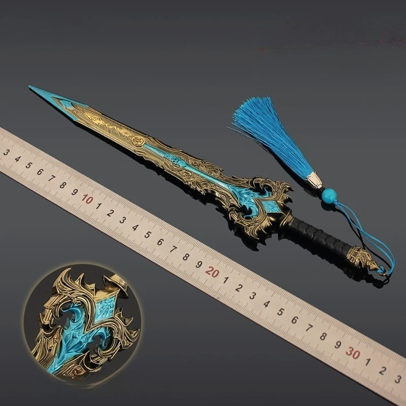 30 cm/11,81 Zoll Schöpfung der Götter 12 göttliche Schwerter alte Waffe Qingyun Schwert Legierung Waffe Modell Metall Spielzeug Sammlung Ornament
