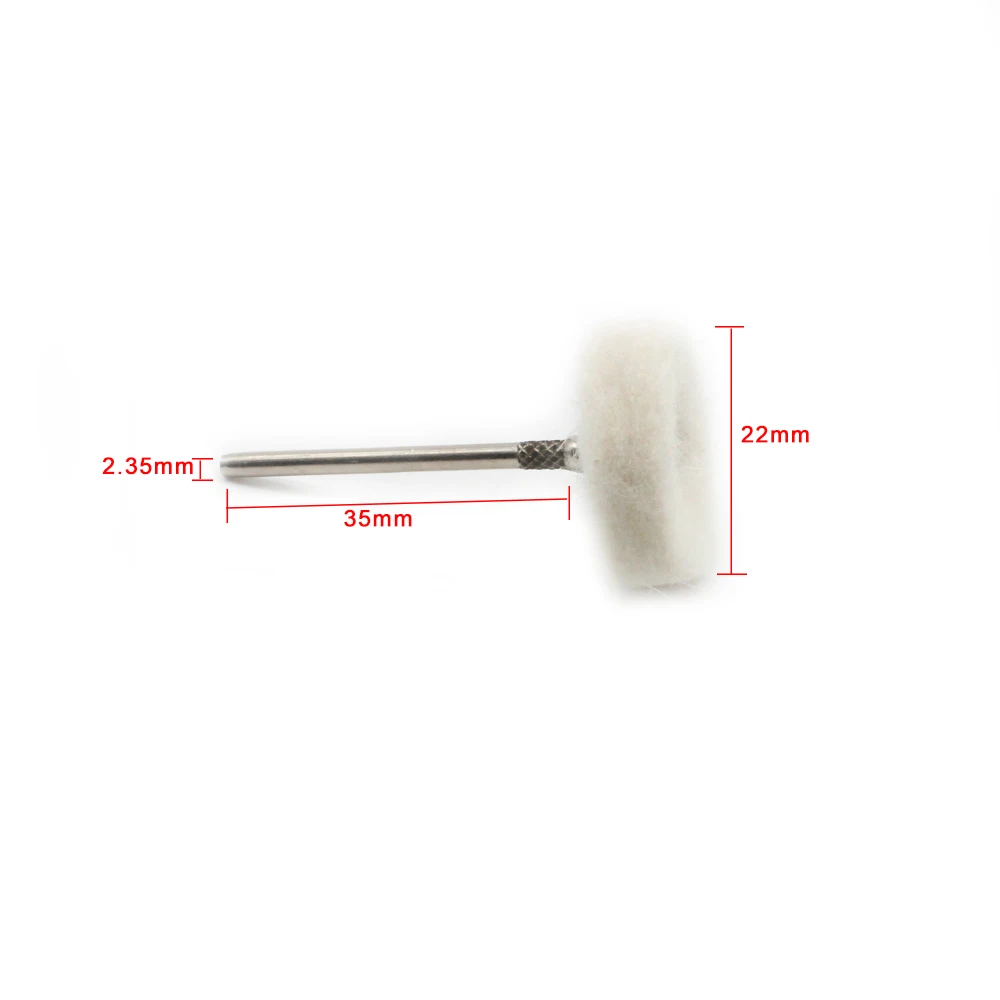 20PCS Schmuck Polieren Pinsel Baumwolle Wollfilz Schleifen Schleif Kopf Schleif Polieren Rad 2,35 MM Schaft Bohrer Dreh Werkzeug – Detail 10