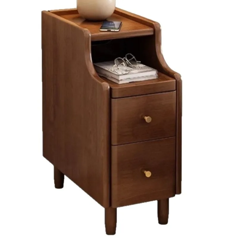 원목 침대 옆 테이블 미니 소형 침실 매우 좁은 침대 옆 테이블 초소형 틈새 수납장 심플 모던