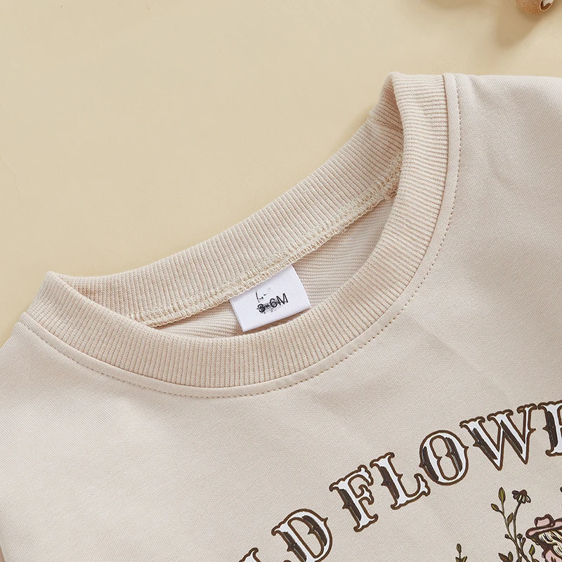 رومبير بأكمام طويلة برقبة دائرية ، طباعة حروف ، بدلة جسم خريفي ، ملابس للفتيات والفتيان