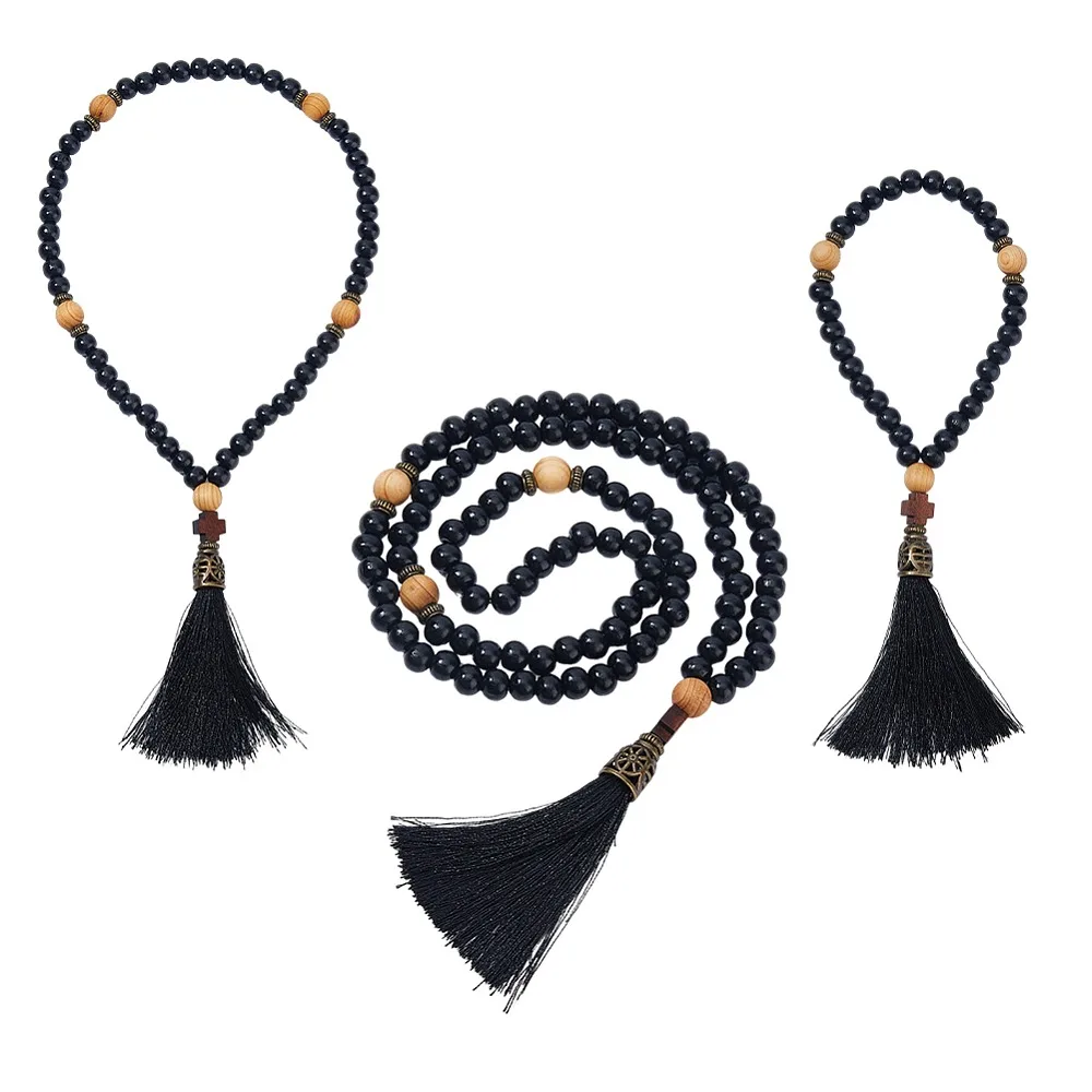 conjunto-de-3-pecas-de-colares-e-pulseiras-de-contas-de-madeira-com-borla-preta-430~920mm