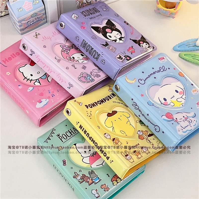 Sanrios Kuromi Melody Photo Album 3 Inch Photocard Holder Kawaii Hello Kittys Idol Card Collect Book 40 Pockets Mini Binder Gift