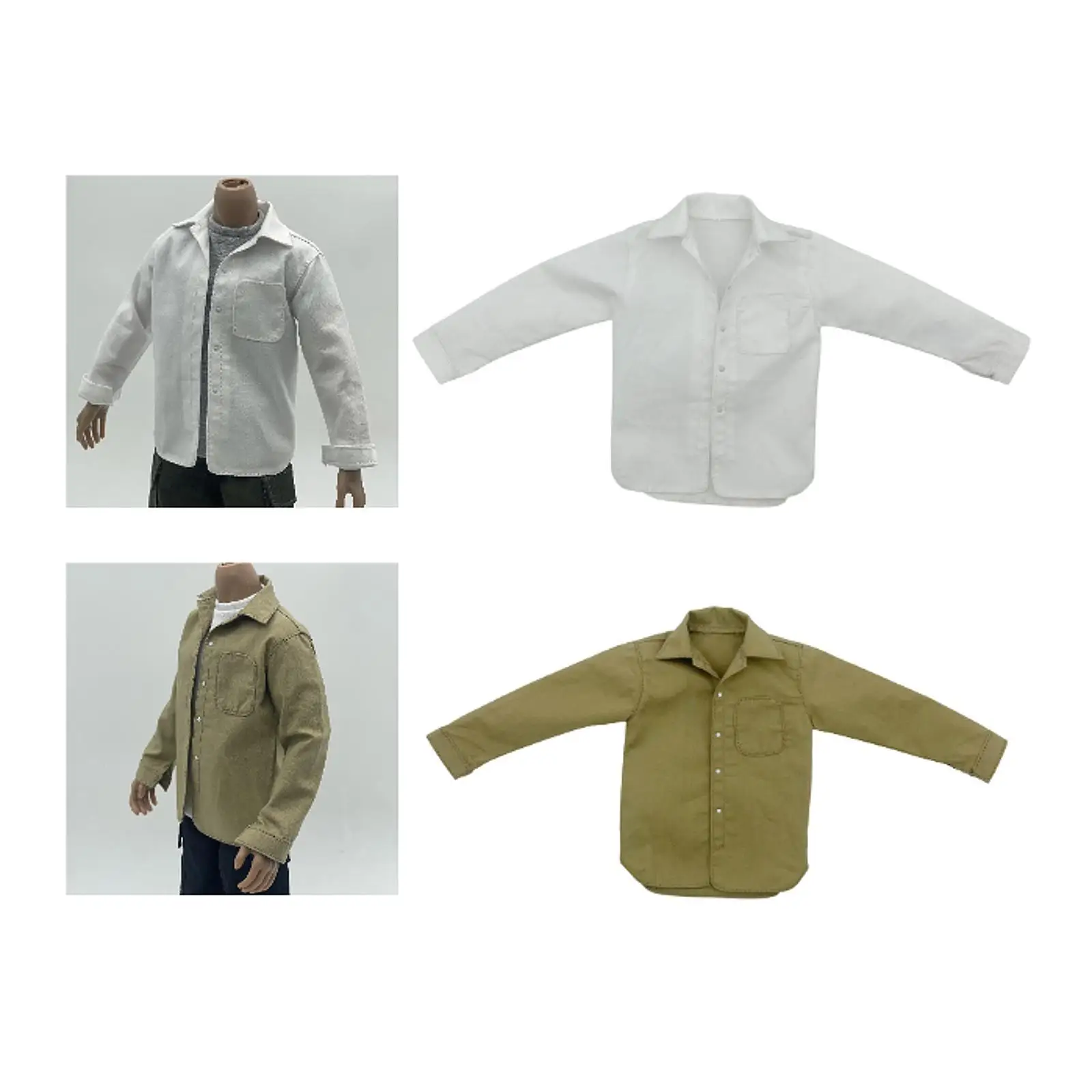 1/6 Scale Male Casual Shirt for Action Figures, Miniature Clothing for 12"