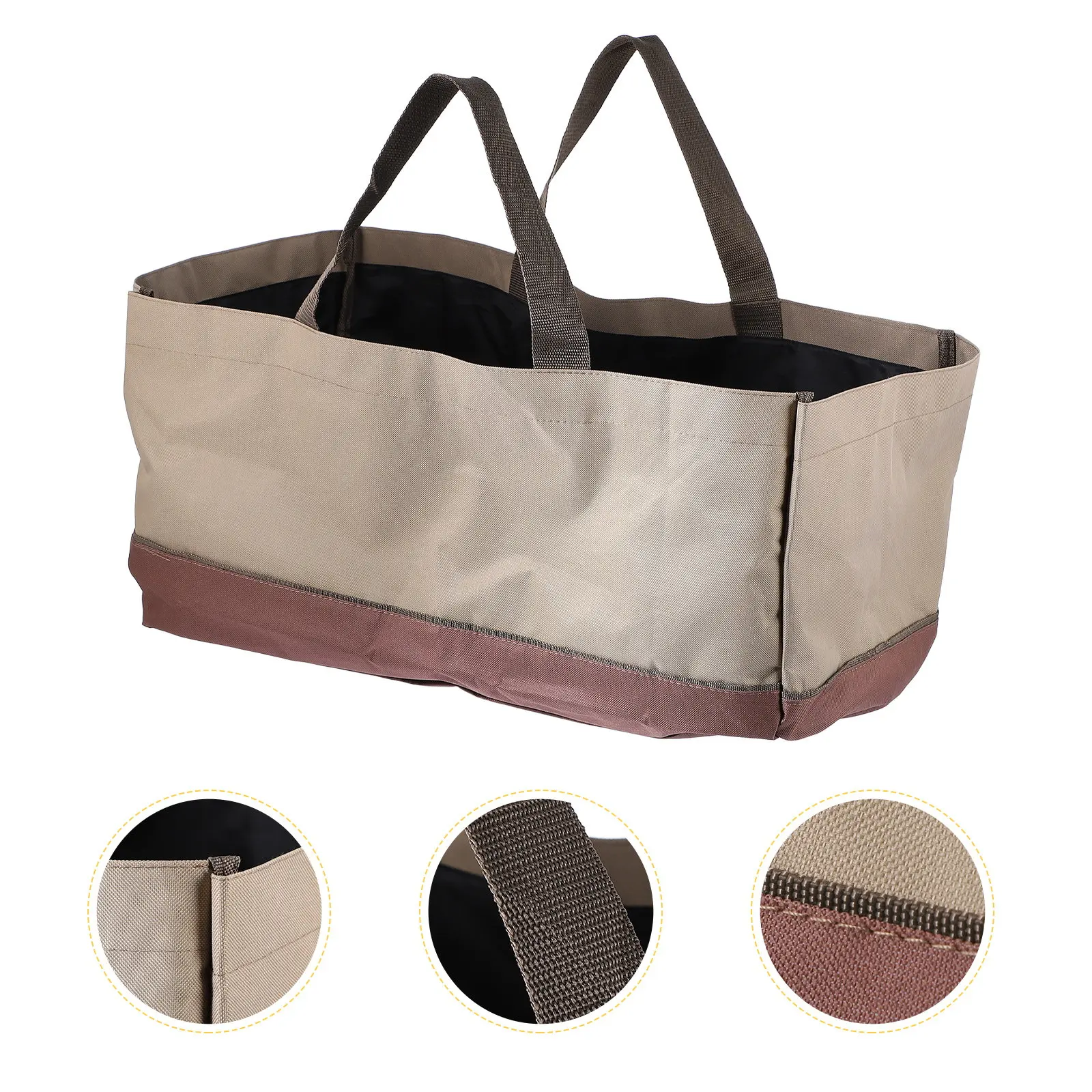 1Pcs Large Capacity Firewood Bag Oxford Cloth Material Tear Resistant Firewood Carry Pouch Fireplace Wood Transport Solution