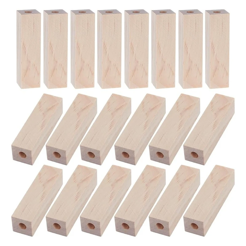 A23T 20Pcs Pre-Drilled Wood Pen Blanks for Woodturning 7mm Hole Rectangle Blanks Pen Making Kit DIY for Craft Supplies