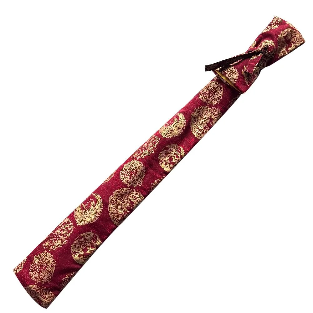Vintage Print Tai Chi Sword Bag Crane Wave Bamboo Pattern Wushu Sword Storage Pouch With Carry Strap For Martial Arts Practition